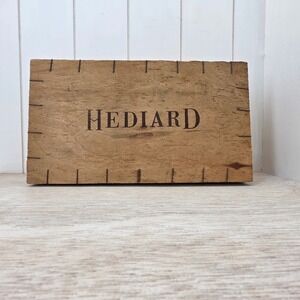 Hediard Paris Vintage Wooden Crate Storage Box with Lid French Country Decor